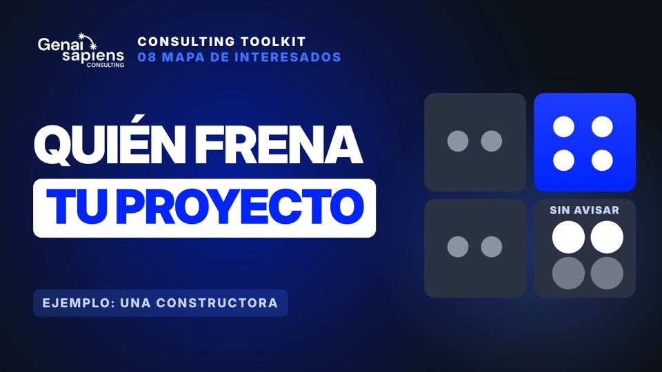 Portada de la clase 8: Mapa de interesados: a quién toca un cambio y quién se lo cuenta